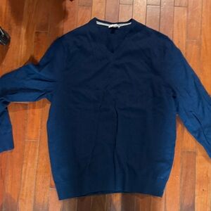 GAP Men's Deep Blue V-Neck Sweater